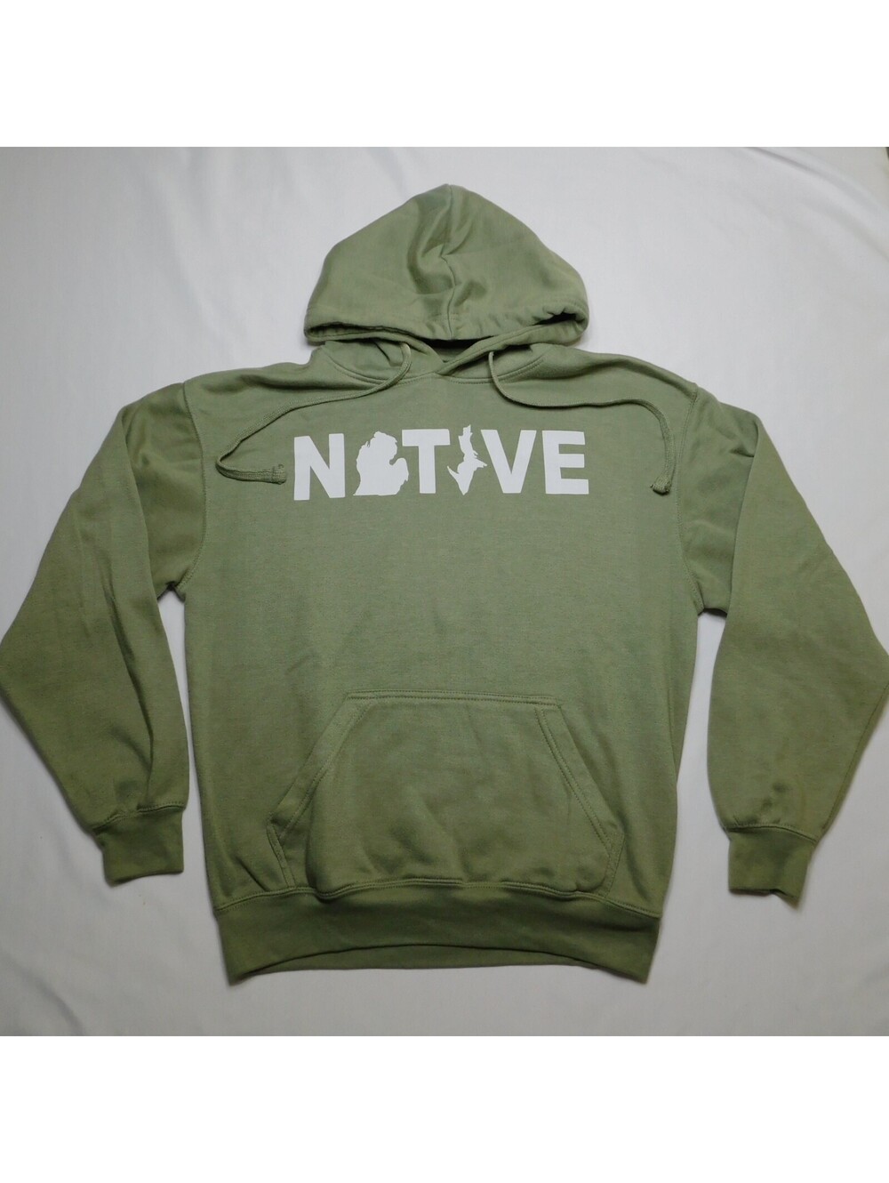 Pacific & Co The Perfect Hoodie Michigan Native Pullover Sweatshirt Green Small
